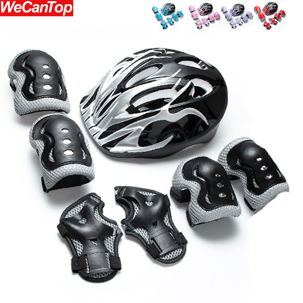 Cycling Gear Helmet - 7PCS Kids Helmet Knee Elbow Pads