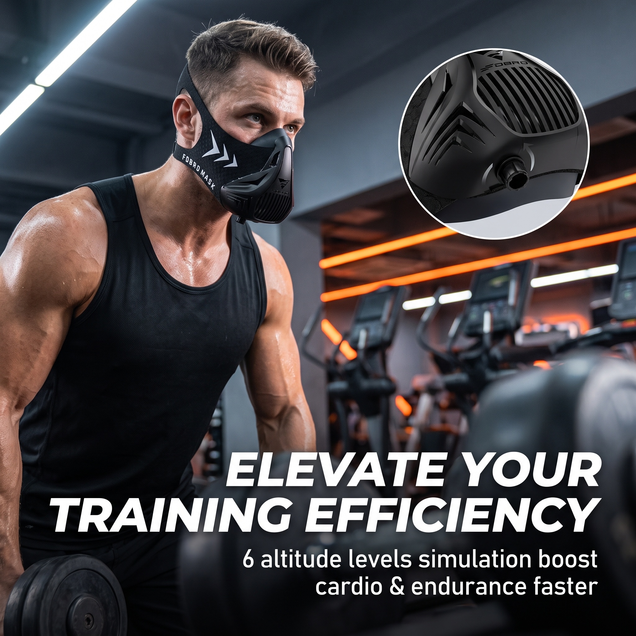 Cycling Gear Black - Training Mask Black M Size, 6