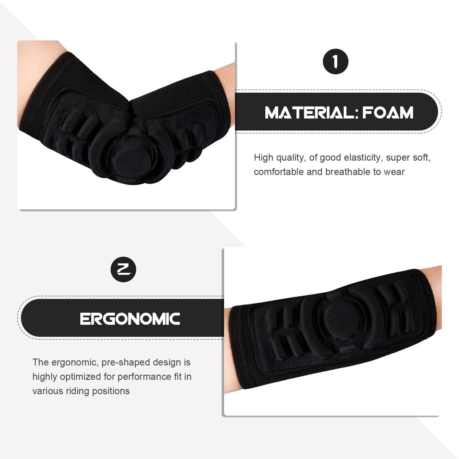 Black Elbow Pads Guard Elbow P - Cycling Gear Black reseña y precio