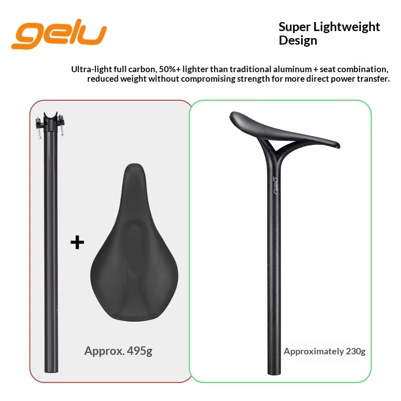 GELU 31.8mm Diameter Full Carb - Carbon Fiber Saddle reseña y precio