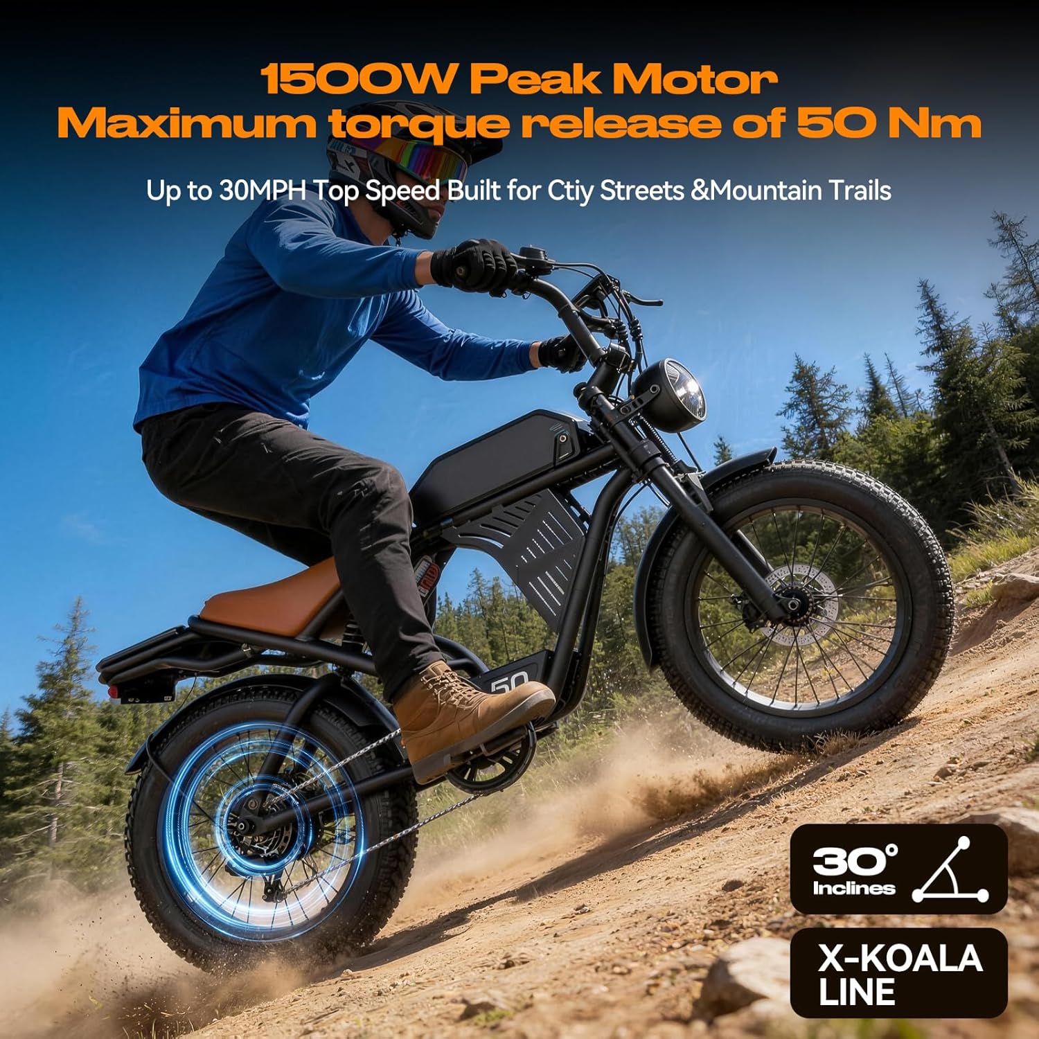 2500W Peak Electric Dirt Bike  - Road Bike Tire reseña y precio