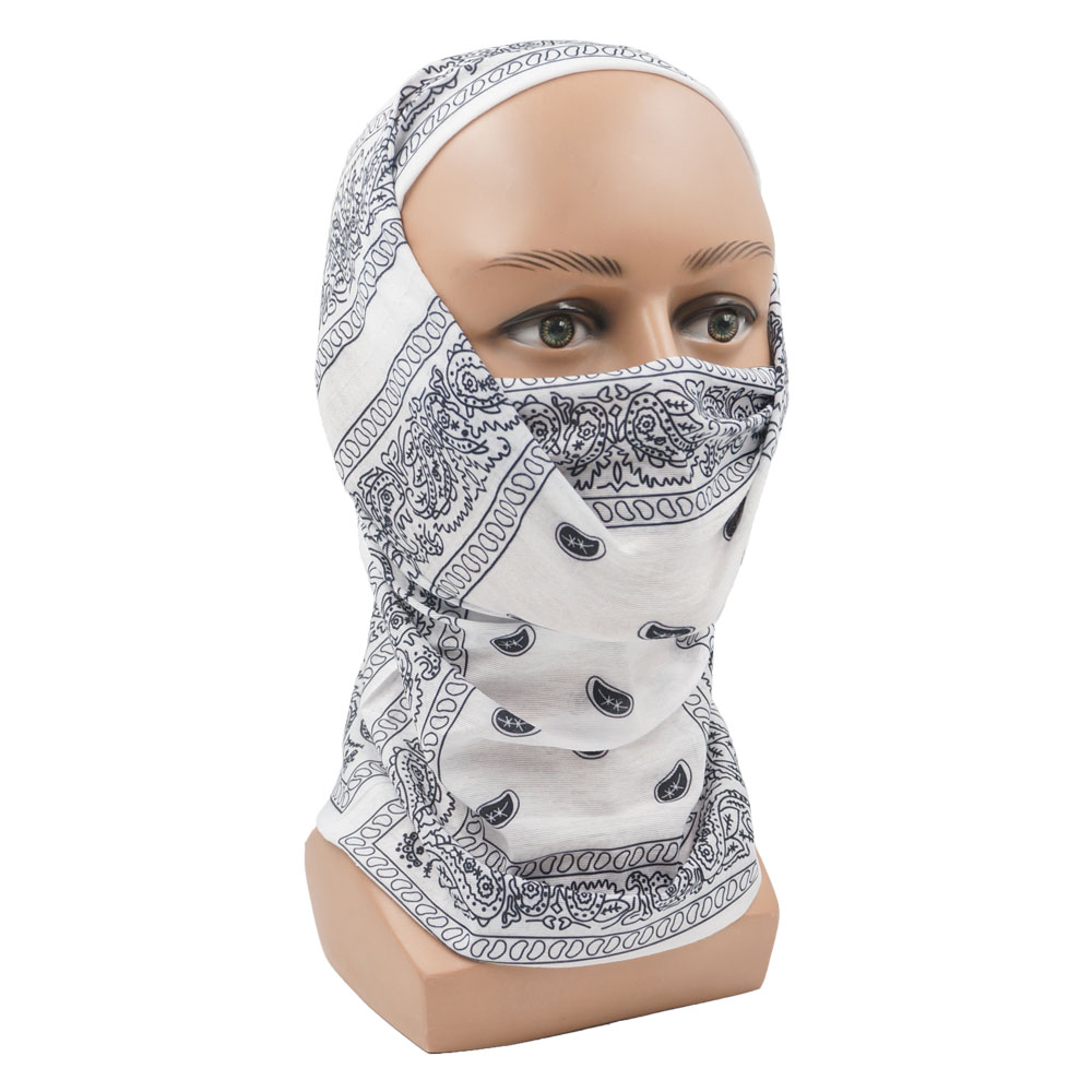 White Paisley Neck Gater Tube  - Cycling Gear Black reseña y precio
