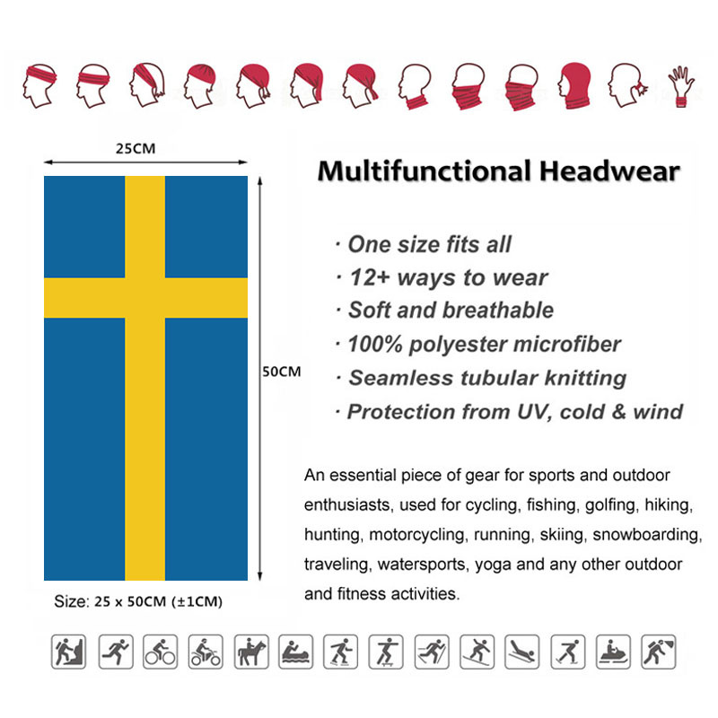 Sweden Flag Printed Bandana He - Cycling Gear Ladies reseña y precio