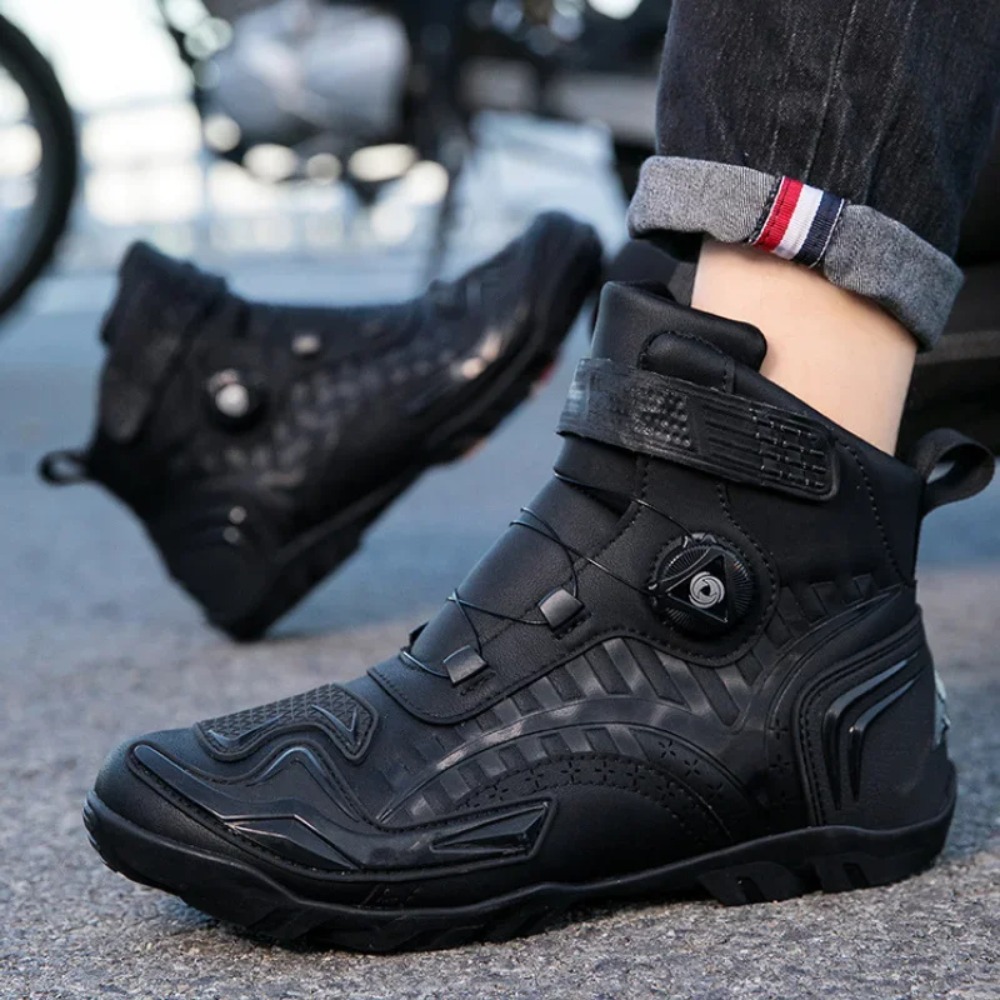 Black Retro Motorcycle Boots M - Cycling Gear Black reseña y precio