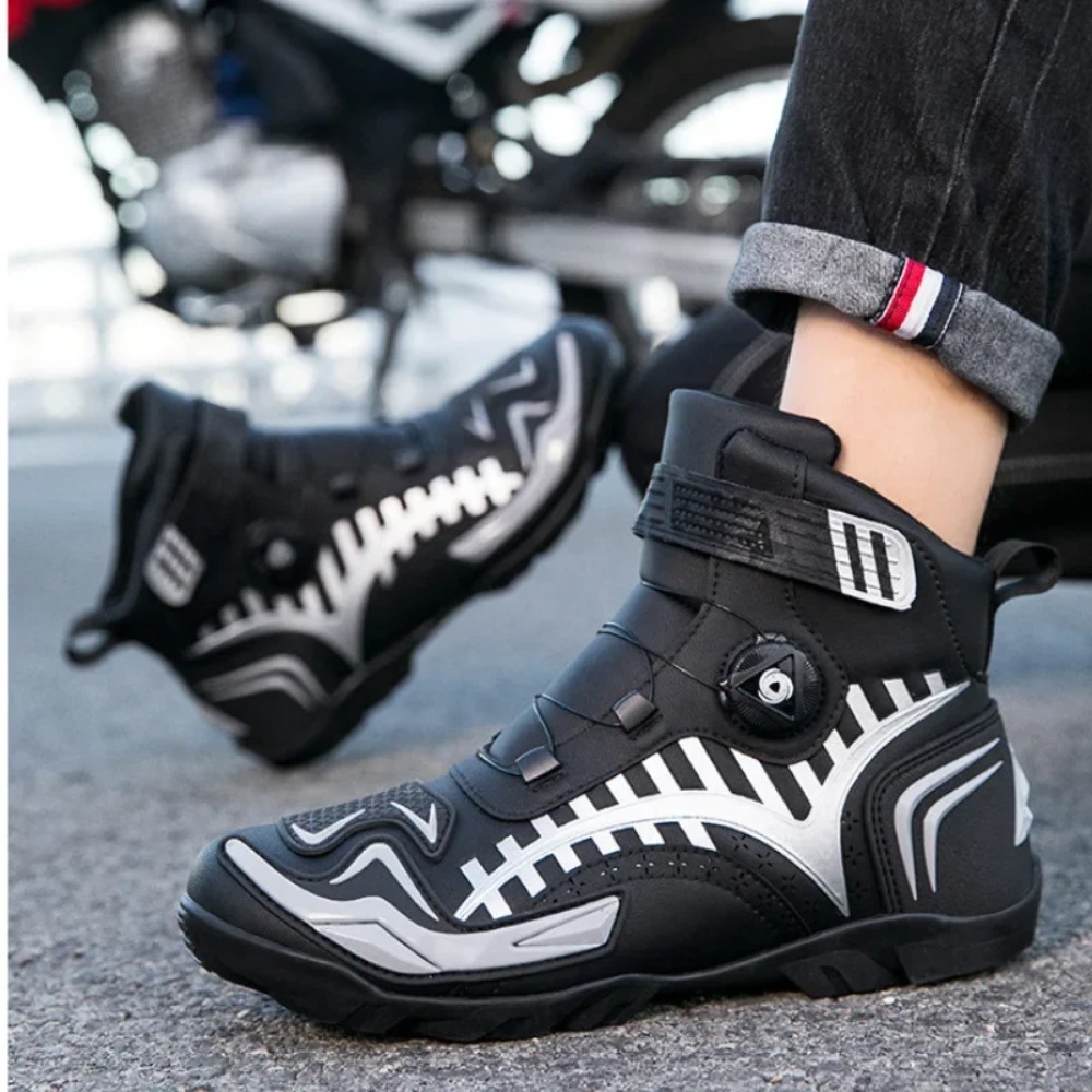 Black Retro Motorcycle Boots M - Cycling Gear Black reseña y precio