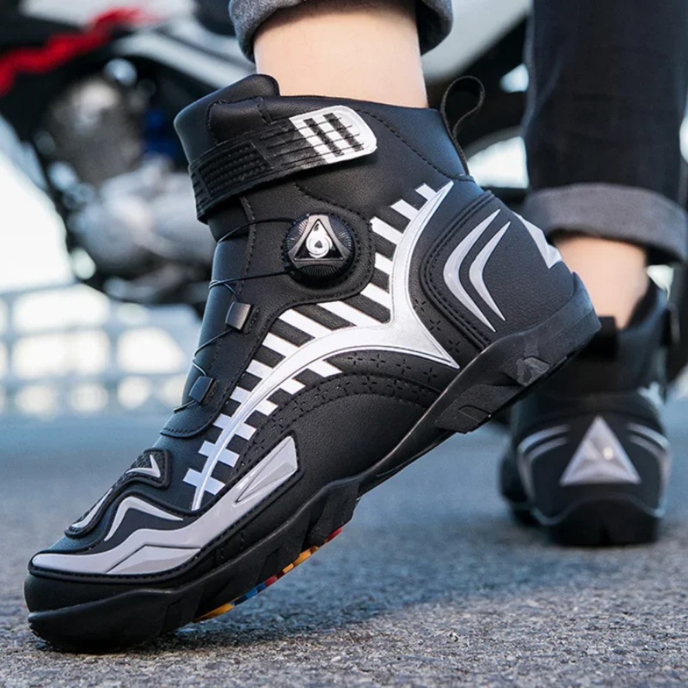 Black Retro Motorcycle Boots M - Cycling Gear Black reseña y precio