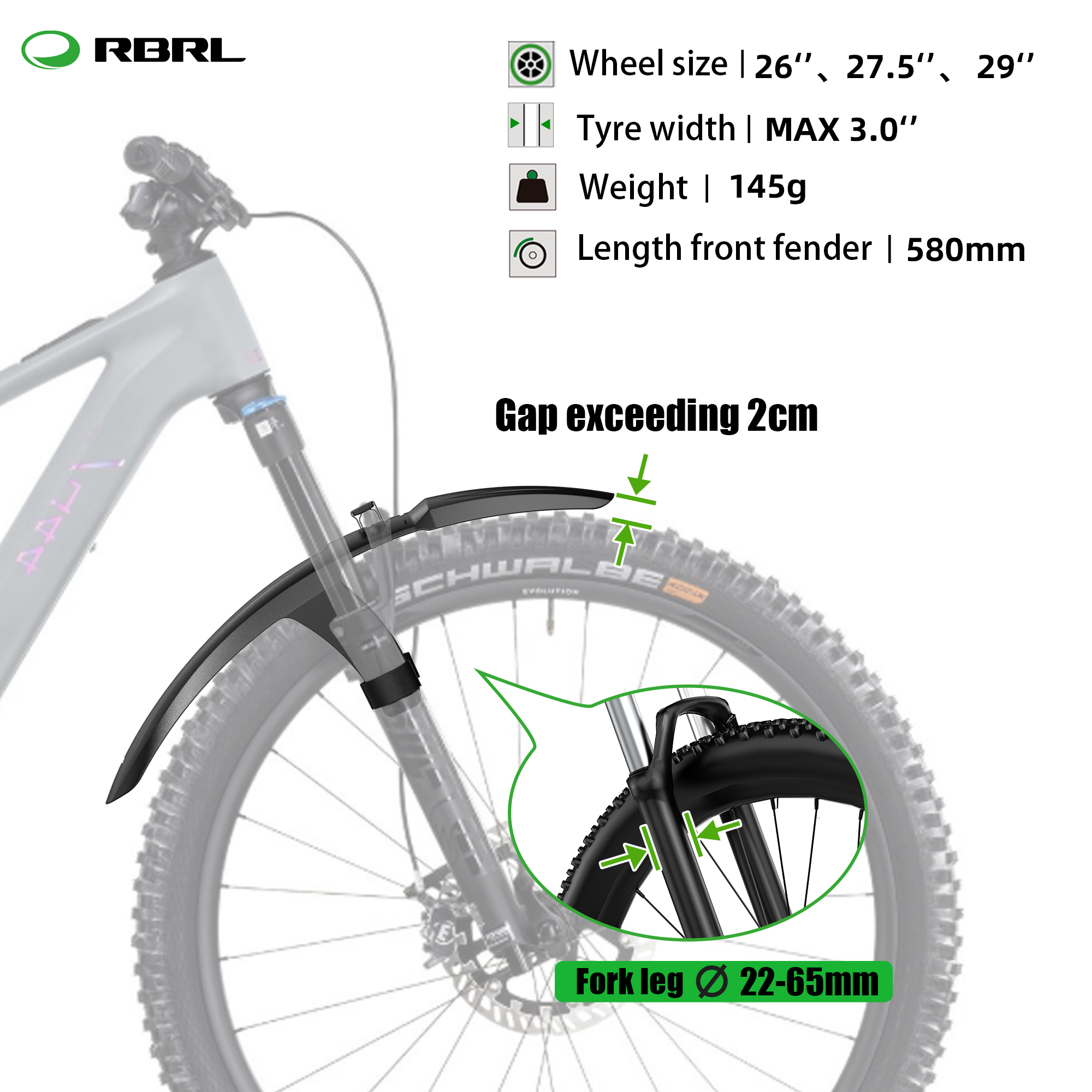RBRL Bike Front Mudguard Full  - Bike Fender Set reseña y precio