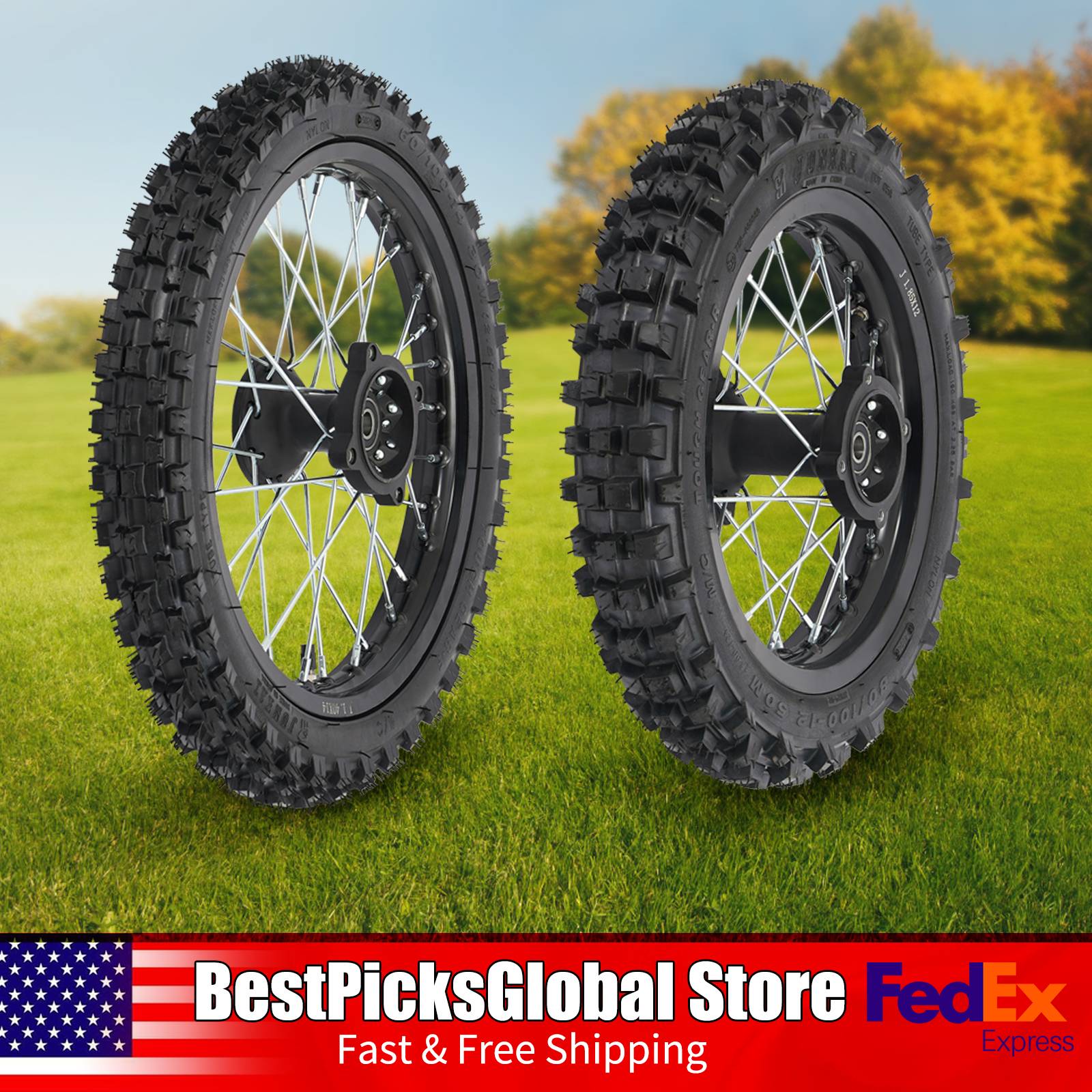Front&Rear Wheel Set, 80/100-1 - Road Bike Tire reseña y precio