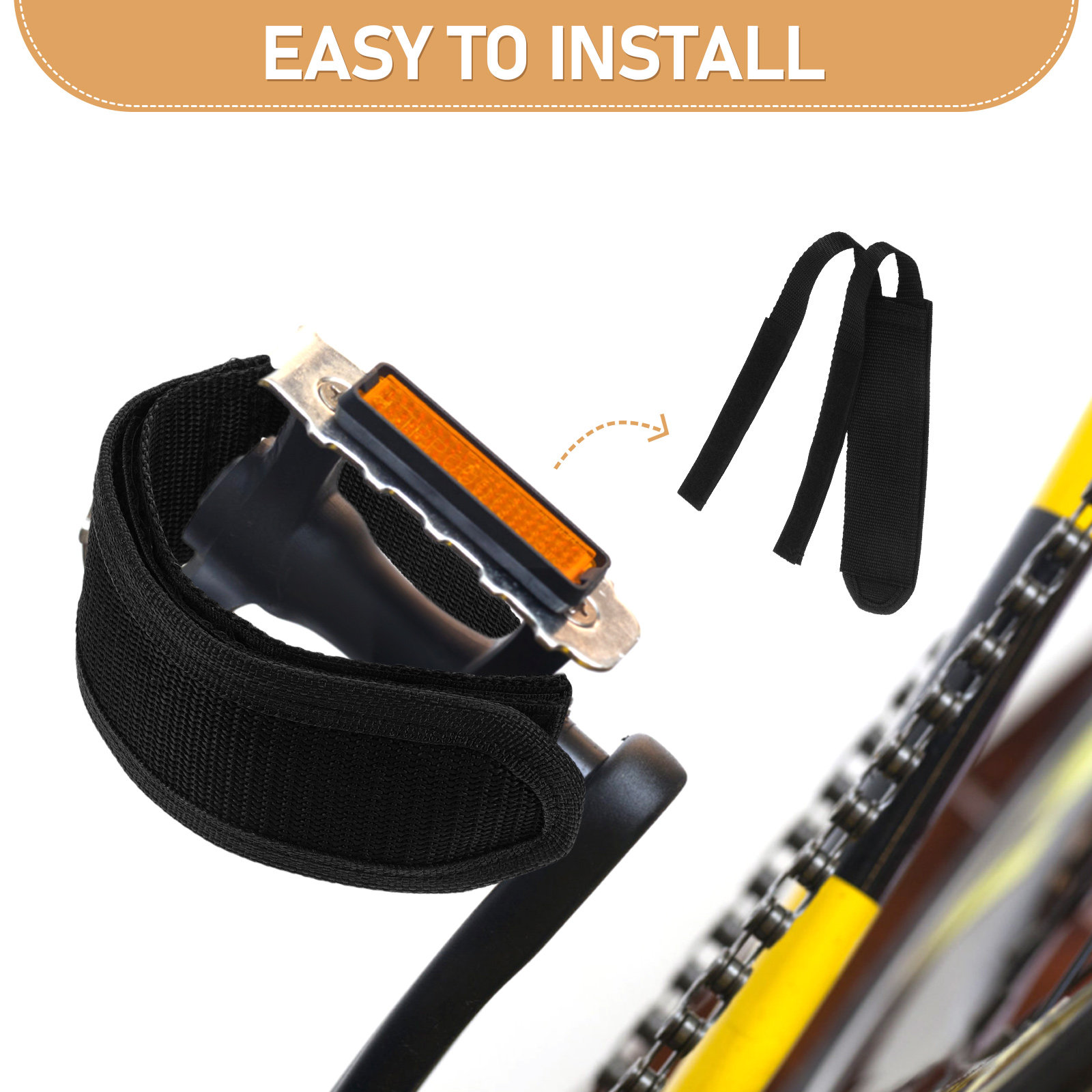 4Pcs Black Bike Pedal Straps A - Cycling Gear Black reseña y precio